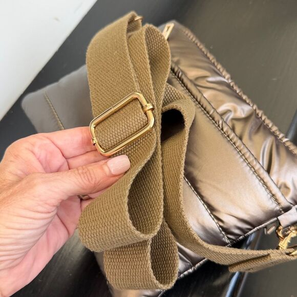 Crossbody Shoulder Purse, Adjustable Strap, Lightweight & Stylish Copper Puffer - Picture 7 of 10